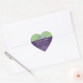 Groene Paarse Liefde Bruid en bruidegom Datum V08A Hart Sticker (Envelop)