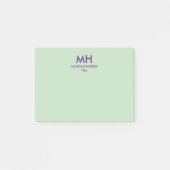 Groene Paarse minimale schone Initialen Post-it® Notes (Voorkant)