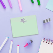 Groene Paarse minimale schone Initialen Post-it® Notes