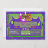 Groene & Paarse Neon Kleur GLOW BOWL Verjaardagsfe Kaart (Voorkant)