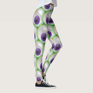 Groene Paarse oogbol oogzalmpje Leggings