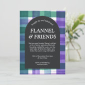 Groene Paarse Plaid Flannel & Friends Kerst Kaart (Staand voorkant)