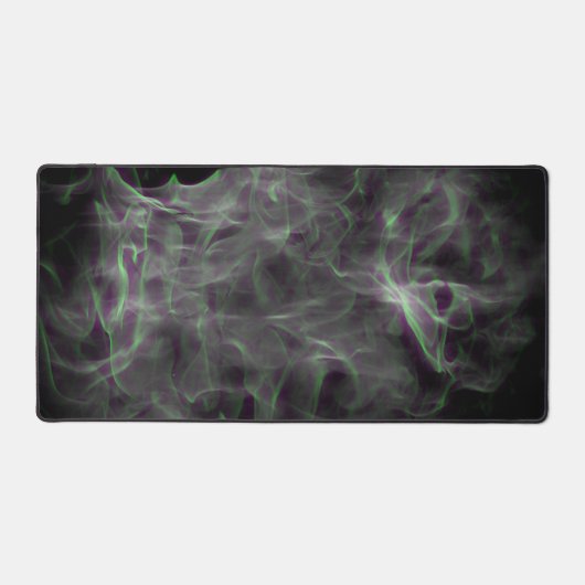 Groene Paarse Rook en Vlammen Abstracte Kunstmat Bureaumat (Voorkant)