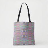 Groene Paarse roze geometrische Canvas tas (Voorkant)