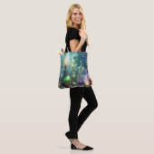 GROENE & PAARSE SMOKEY SPOOKY DRANKFLESSEN TOTE BAG (Op model)
