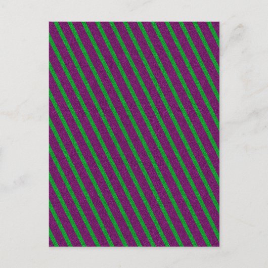 Groene & Paarse Strepen Glitter Briefkaart (Voorkant)