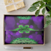 Groene & Paarse Suiker Schedel Gloeiend Halloween Tissuepapier (Geschenk)