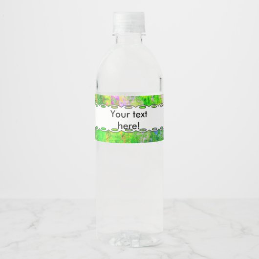 Groene paarse textuur waterfles etiket (Voorkant)