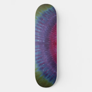 Groene & Paarse Tie Dye Skateboard