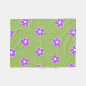 Groene Paarse tropische bloemenbotanische zomer Fleece Deken (Voorkant (Horizontaal))