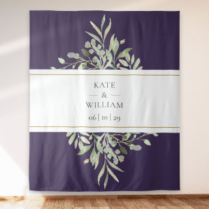 Groene Paarse Trouwfotohoud Backdrop Wandkleed
