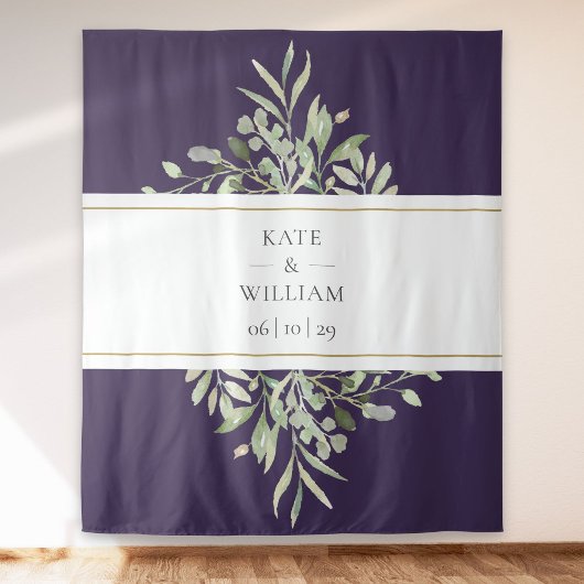 Groene Paarse Trouwfotohoud Backdrop Wandkleed