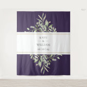 Groene Paarse Trouwfotohoud Backdrop Wandkleed (Voorkant)