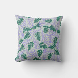 Groene Paarse varen bladeren retro jaren 70 bloeme Kussen