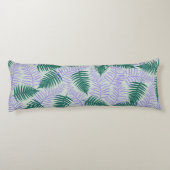 Groene Paarse varen bladeren retro jaren 70 bloeme Lichaamskussen (Achterkant)