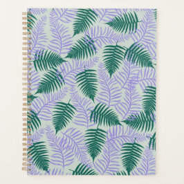 Groene Paarse varen bladeren retro jaren 70 bloeme Planner