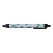 Groene Paarse varen bladeren retro jaren 70 bloeme Zwarte Inkt Pen (Bodem)