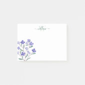 Groene Paarse Waterverf Blooms Monogram Post-it® Notes (Voorkant)