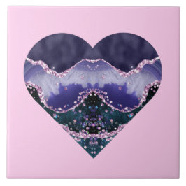 Groene Paarse Waterverf van de Oceaan Kijk naar he Tegeltje