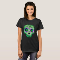 Groene & Paarse Whimsical Glowende Suiker Schedel