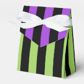 Groene Paarse & Zwarte Halloween Stripe Party Bedankdoosjes (Voorkant Zijde)