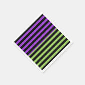 Groene Paarse & Zwarte Halloween Stripe Party Servet (Hoek)
