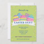 Groene paaseieren HUNT INVITATIE Aankondiging (Voorkant)