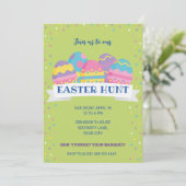 Groene paaseieren HUNT INVITATIE Aankondiging (Staand voorkant)