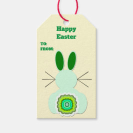 Groene paashaas cadeau Labels Cadeaulabel