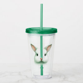 Groene Paashaas Gezicht Acryl Tumbler Acryl Drinkbeker
