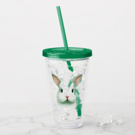 Groene Paashaas Gezicht Acryl Tumbler Drinkbeker