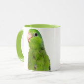 Groene Pacifische Parrotlet Bird 11 oz ringer cup Mok (Voorkant links)