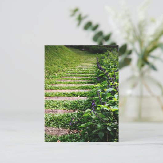 Groene pad briefkaart (Staand voorkant)