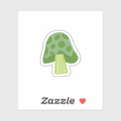 Groene paddenstoel kleine kus gesneden sticker (Vel)