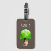 Groene paddenstoel waterverf schattige schimmels bagagelabel (Voorkant (verticaal))