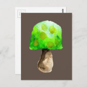 Groene paddenstoel waterverf schattige schimmels briefkaart (Voorkant / Achterkant)