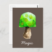 Groene paddenstoel waterverf schattige schimmels briefkaart (Voorkant / Achterkant)