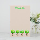 Groene paddenstoel waterverf schattige schimmels briefpapier (Staand voorkant)