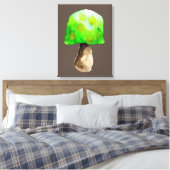 Groene paddenstoel waterverf schattige schimmels canvas afdruk (Insitu (Slaapkamer))