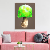 Groene paddenstoel waterverf schattige schimmels canvas afdruk (Insitu (Woonkamer))
