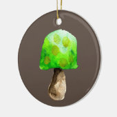 Groene paddenstoel waterverf schattige schimmels keramisch ornament (Links)