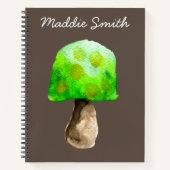 Groene paddenstoel waterverf schattige schimmels notitieboek (Voorkant)