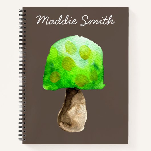 Groene paddenstoel waterverf schattige schimmels notitieboek (Voorkant)