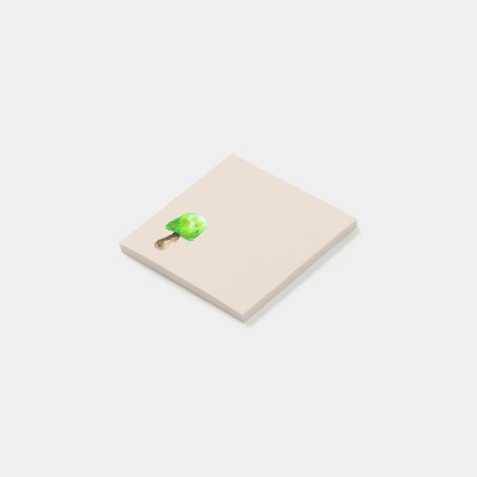 Groene paddenstoel waterverf schattige schimmels post-it® notes (Schuin)