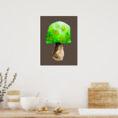Groene paddenstoel waterverf schattige schimmels poster (Keuken)