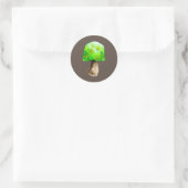 Groene paddenstoel waterverf schattige schimmels ronde sticker (Tas)