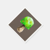 Groene paddenstoel waterverf schattige schimmels servet (Hoek)