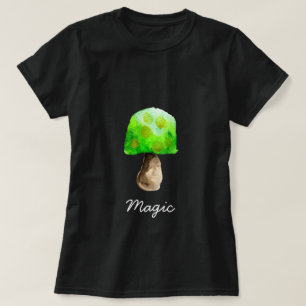 Groene paddenstoel waterverf schattige schimmels t-shirt