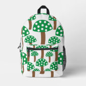 Groene Paddenstoelen Bedrukte Rugzak (Voorkant)