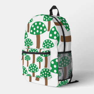 Groene Paddenstoelen Bedrukte Rugzak